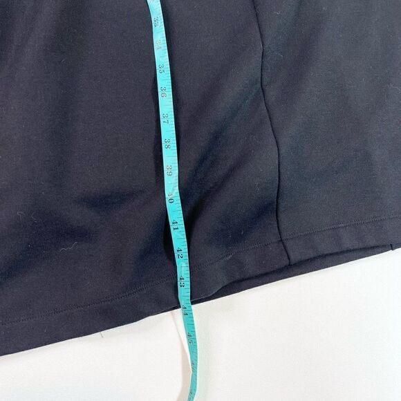 Athleta Tunic Top Womens Small Black Crew Cap Sleeve Long Side Slit Pullover - Picture 9 of 13